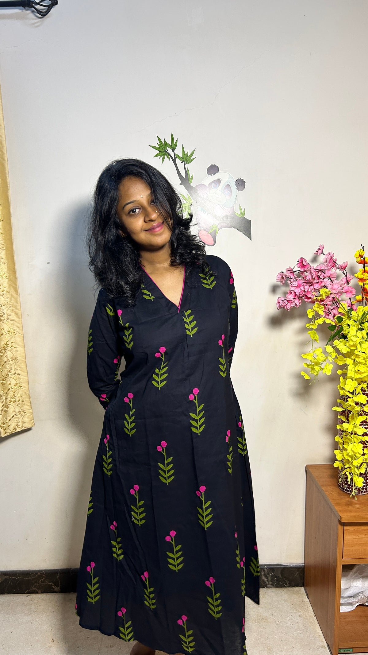 BLACK BLOSSOM ALINE MAXI