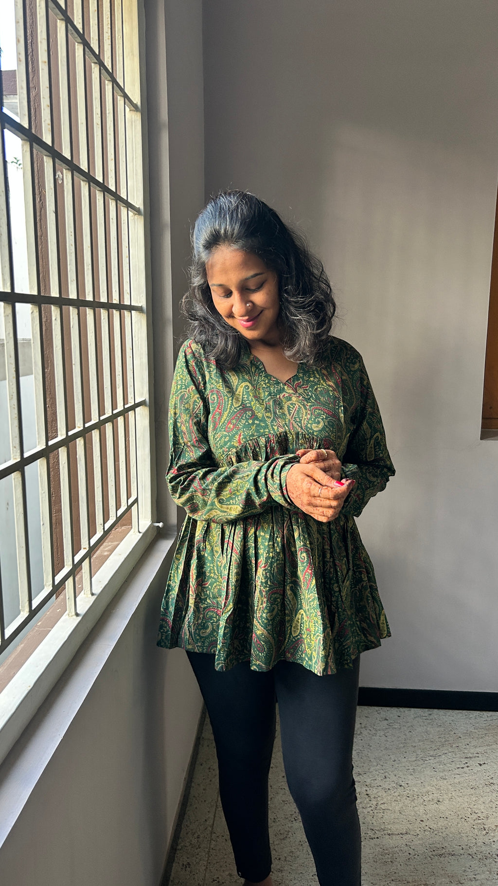 GREEN SCALLOP PEPLUM