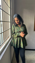 GREEN SCALLOP PEPLUM