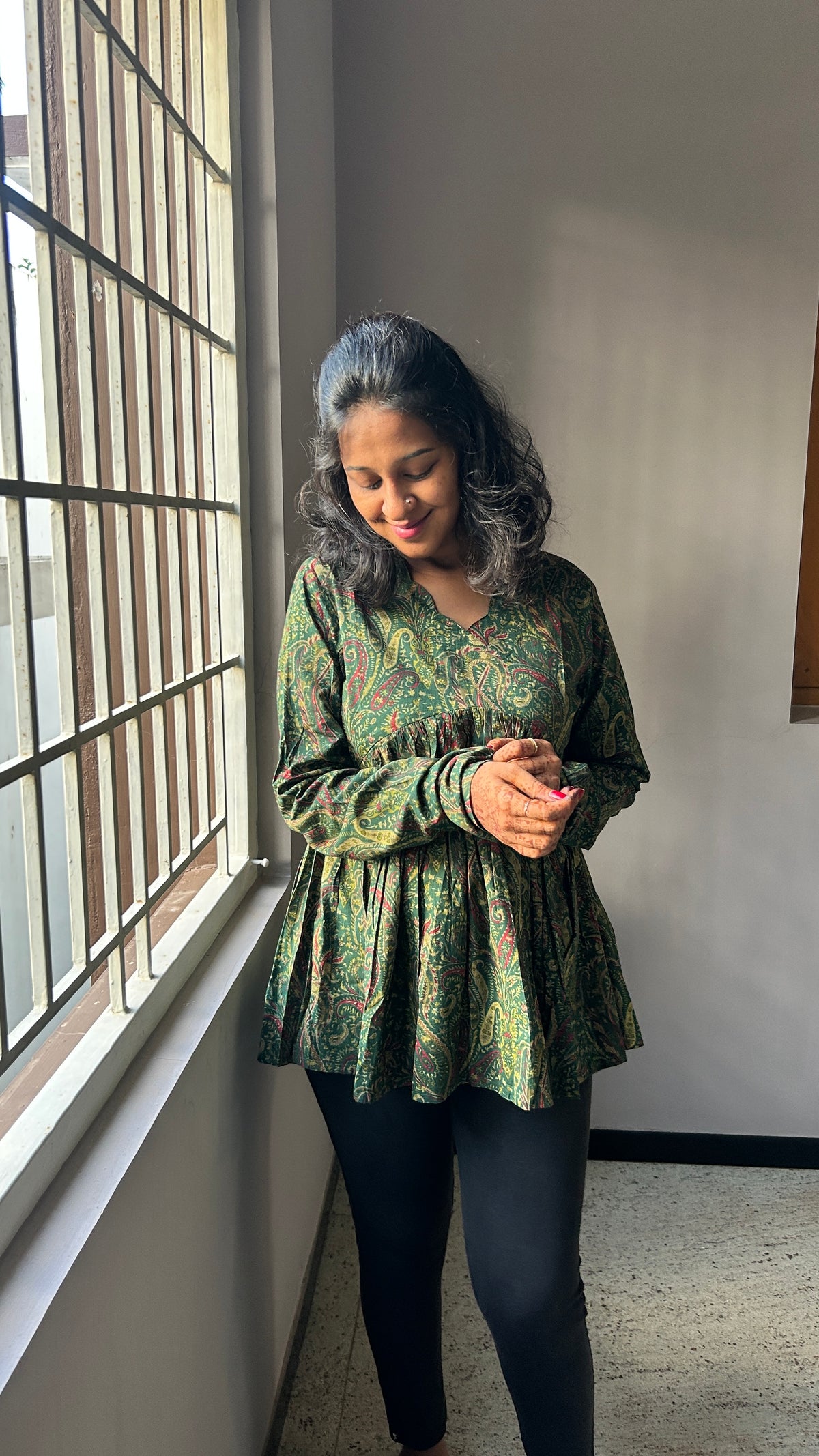 GREEN SCALLOP PEPLUM