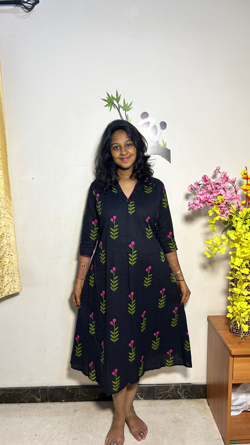 BLACK BLOSSOM ALINE MAXI