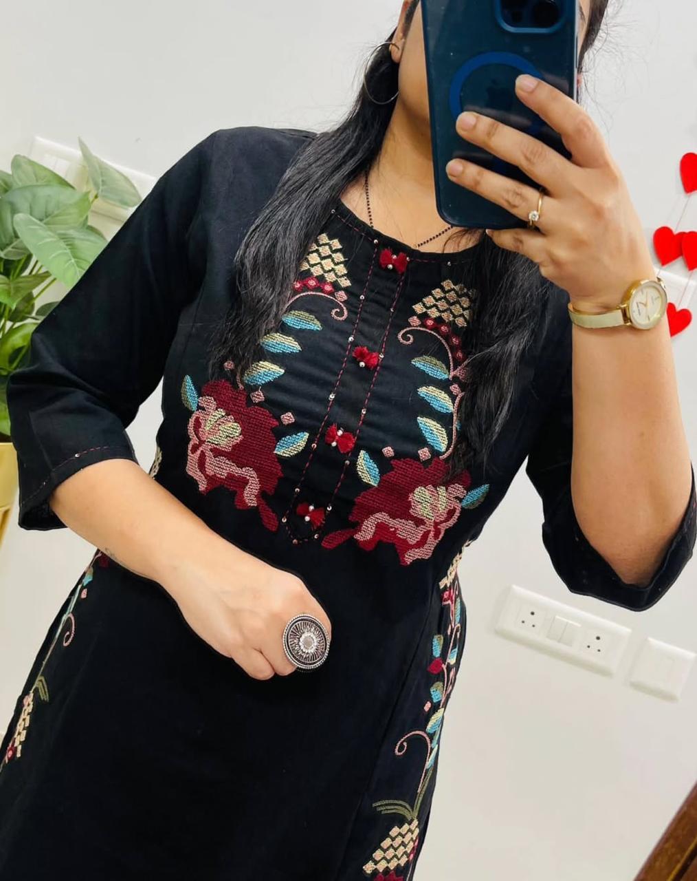 BLACK EMBROIDERY COORDS