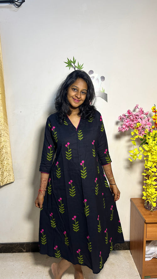 BLACK BLOSSOM ALINE MAXI