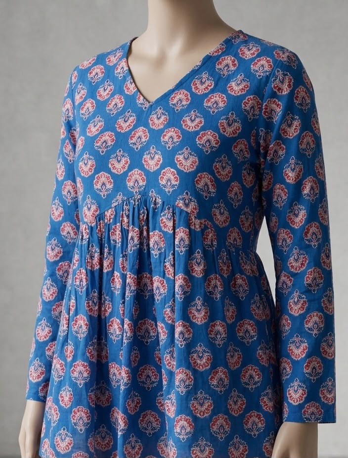 BLUE PEPLUM TOP