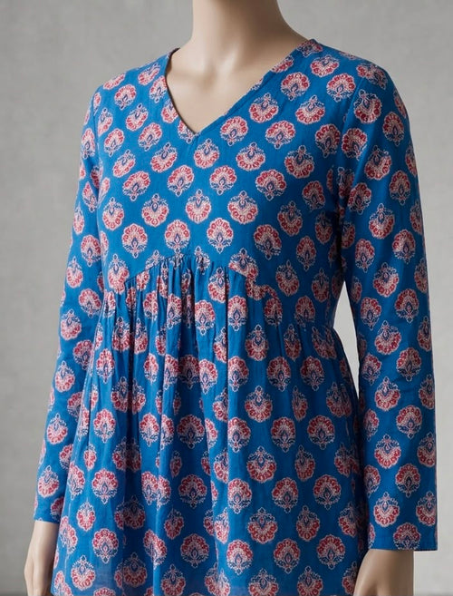 BLUE PEPLUM TOP