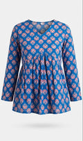 BLUE PEPLUM TOP