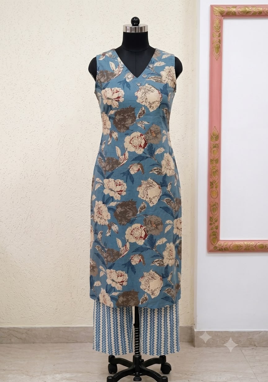 BLUE SLEEVELESS TOPS