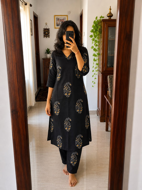 BLACK FLORAL COORDS