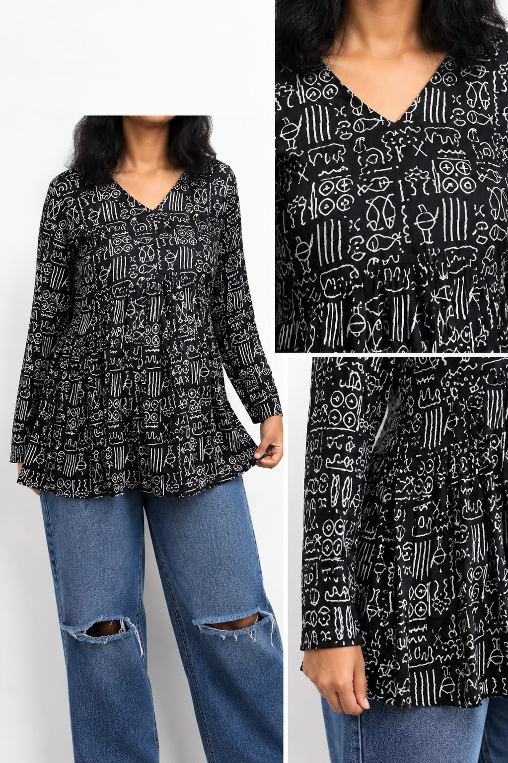 BLACK PEPLUM TOP